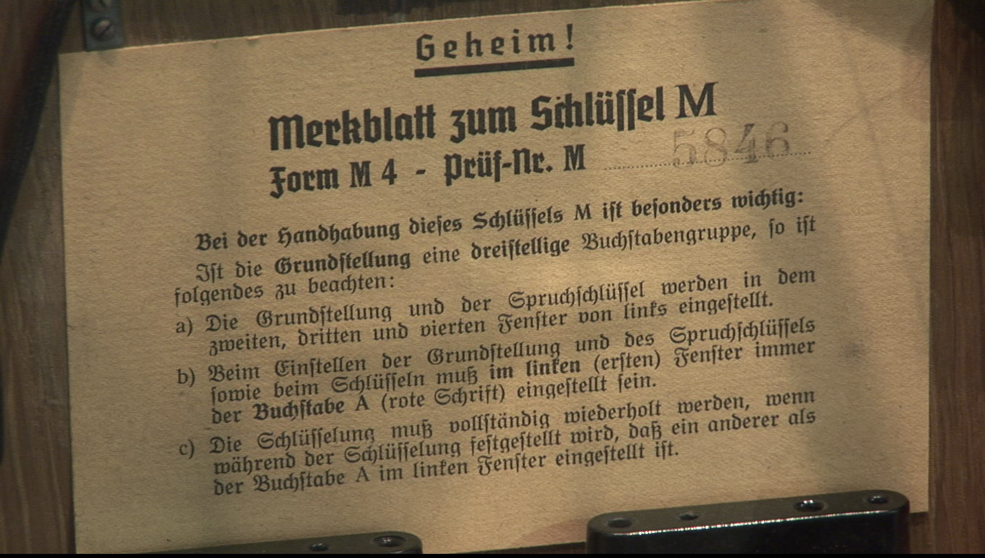 Schlüssel "M"
