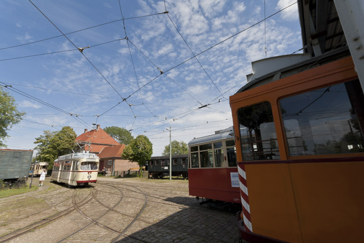 Museumsbahnen am Schönberger Strand, Straßenbahnwagen der Linie 4, Fahrschulwagen und Berliner Wagen