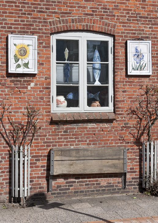 Friedrichstadt, Schleswig-Holstein, dekorierte Fassade und Fenster
