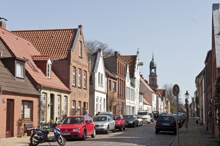 Friedrichstadt, Schleswig-Holstein, Läden in der Nebenstraße